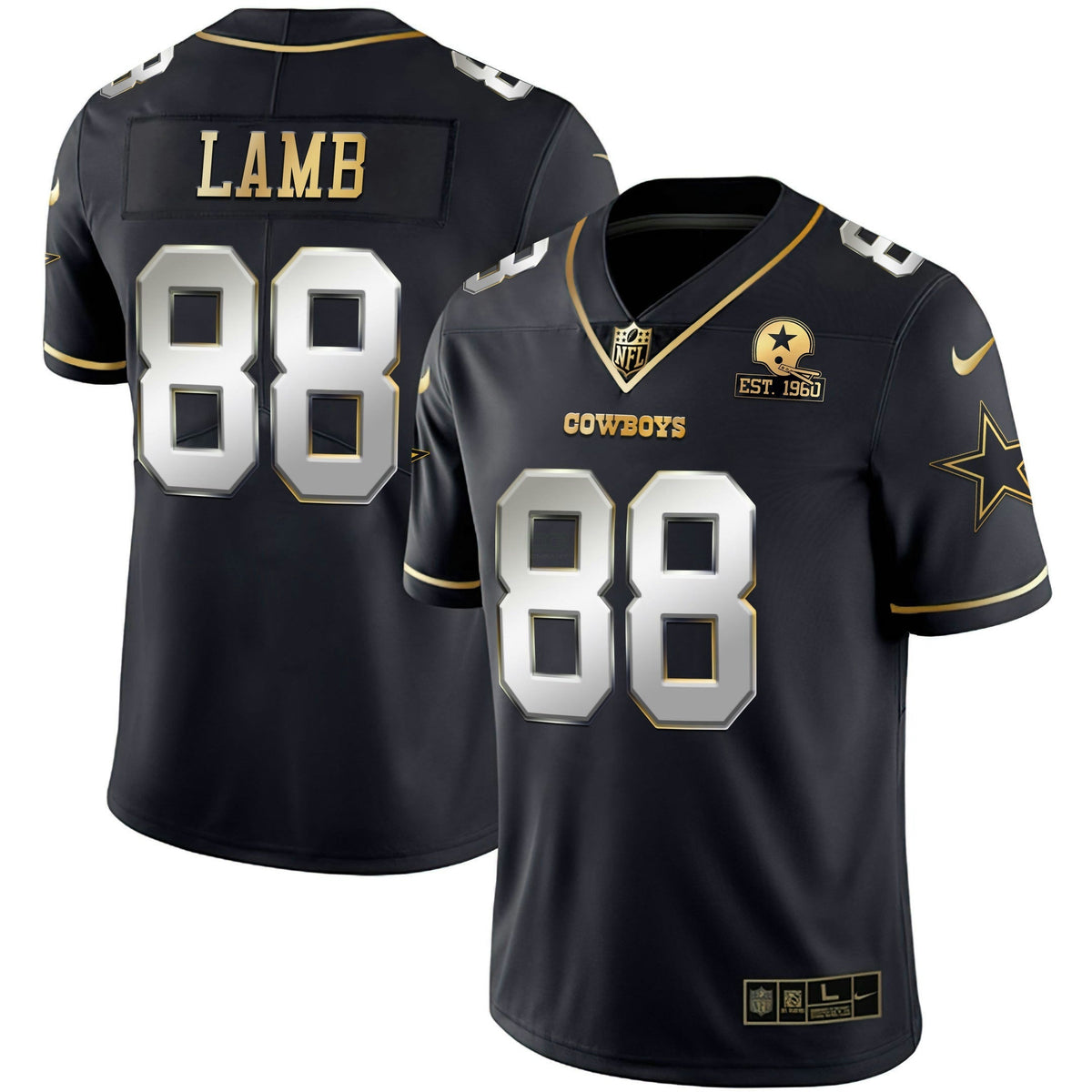 Jersey NFL Men’s Gold & Split Vapor Limited Est 1960 Patch