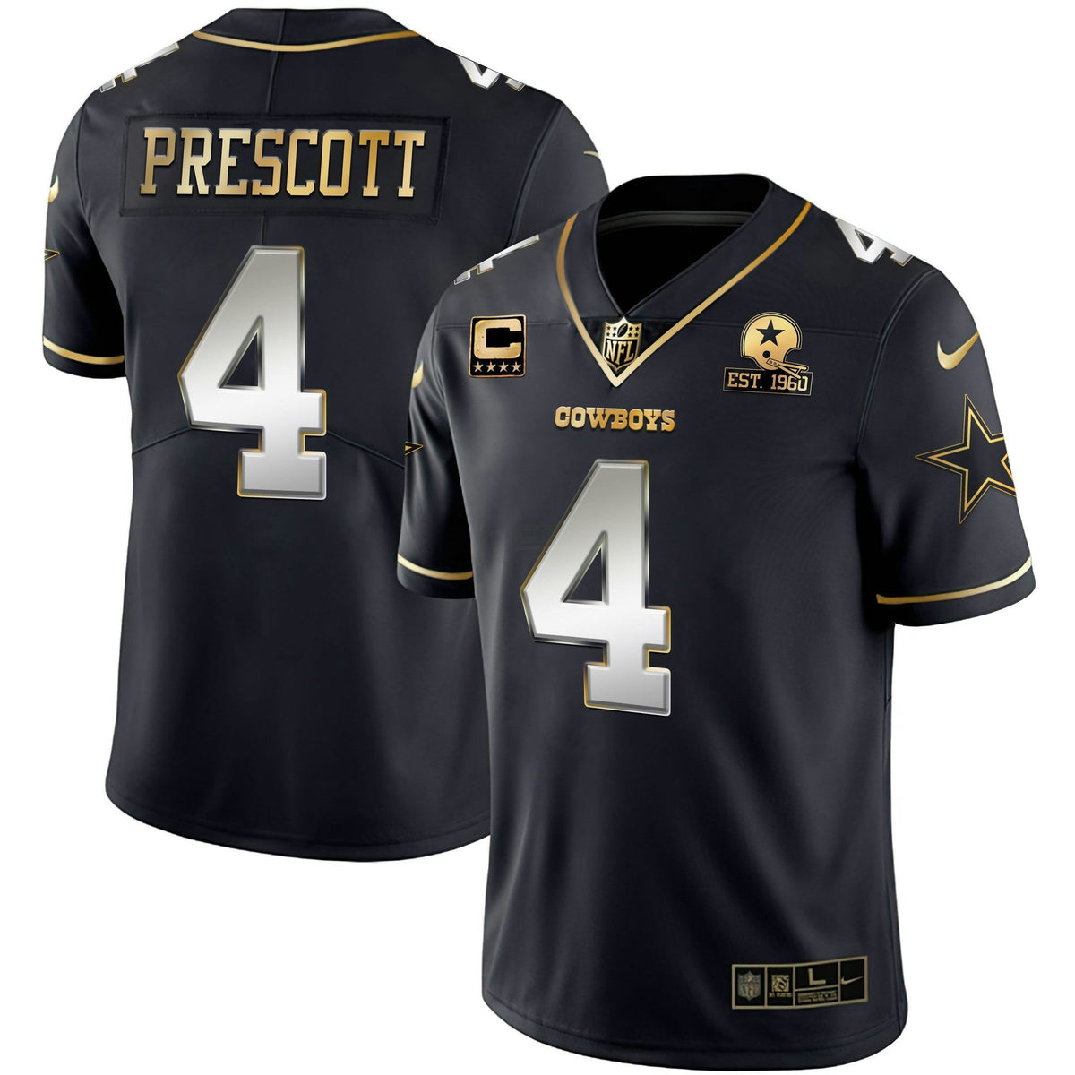 Jersey NFL Men’s Gold & Split Vapor Limited Est 1960 Patch