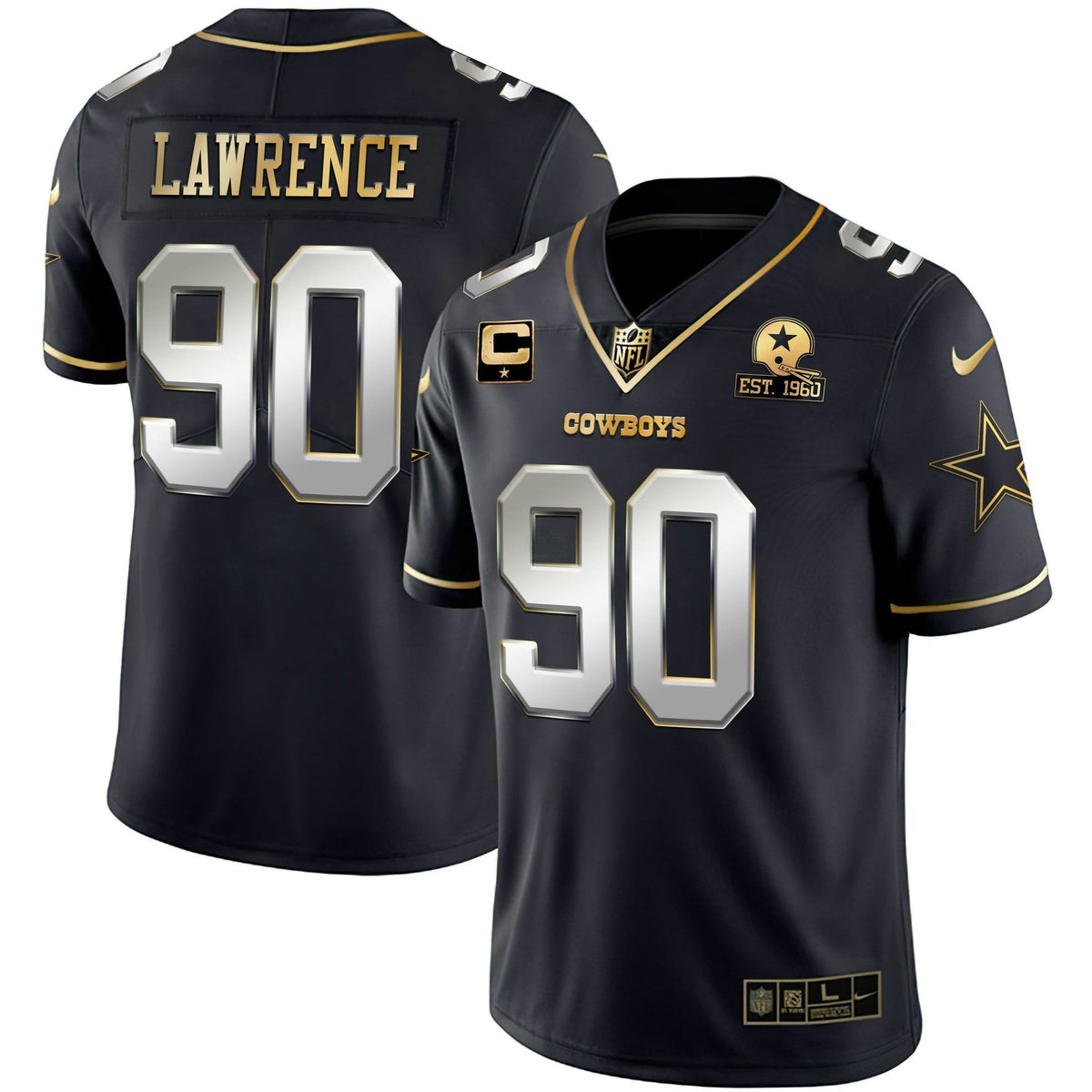 Jersey NFL Men’s Gold & Split Vapor Limited Est 1960 Patch