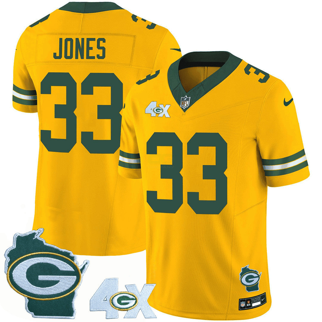 NFL Men’s Green Bay 4x Champs & Home Patch Vapor Jersey
