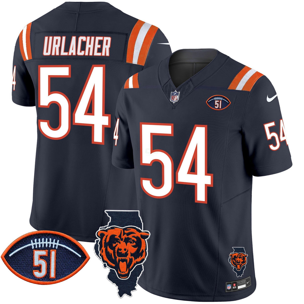 NFL Men’s Illinois Patch Vapor Limited Jersey V2