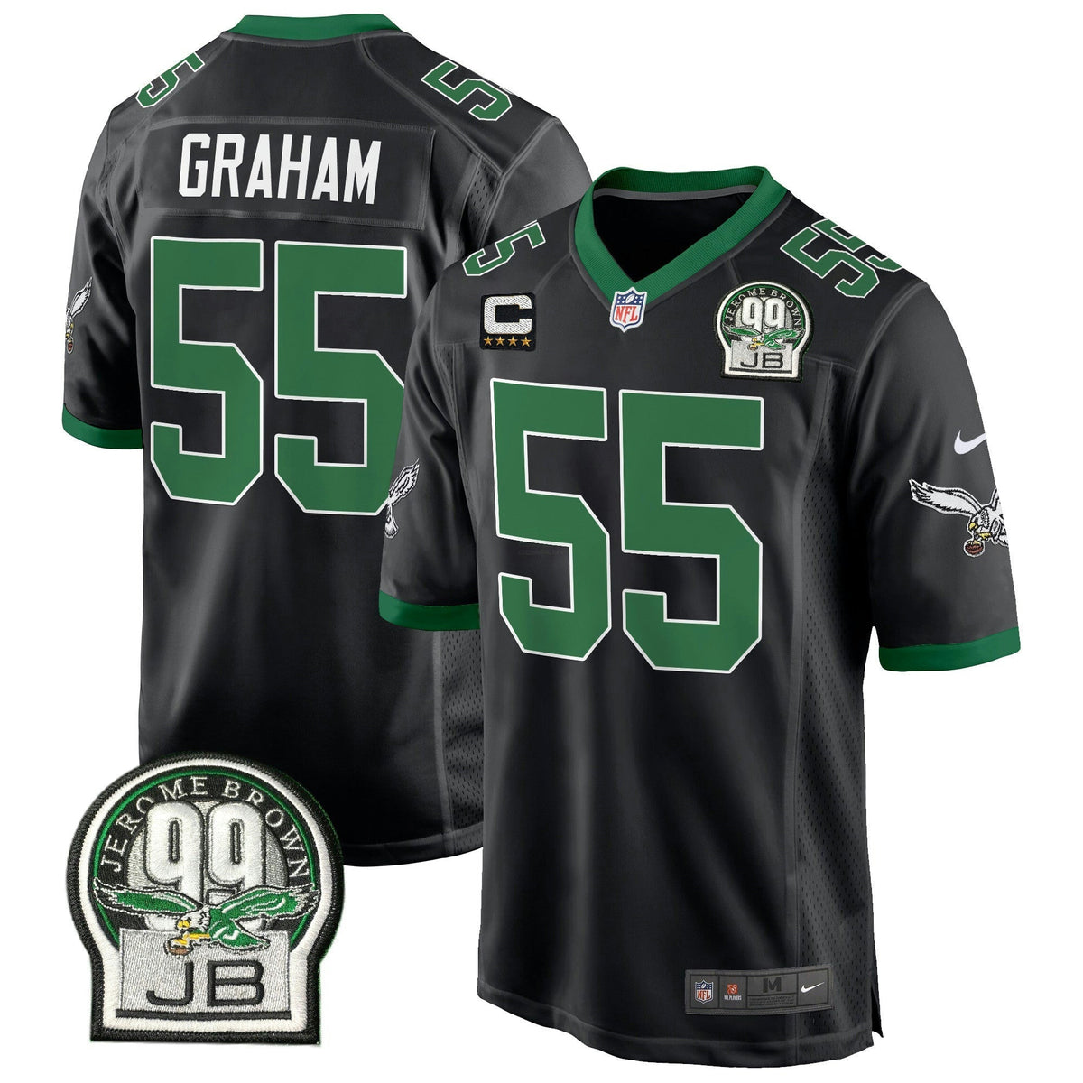 NFL Men’s Jerome Brown Patch Kelly Green Game Jersey