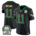 NFL Men’s Jerome Brown Patch Kelly Green Gold Trim Jersey