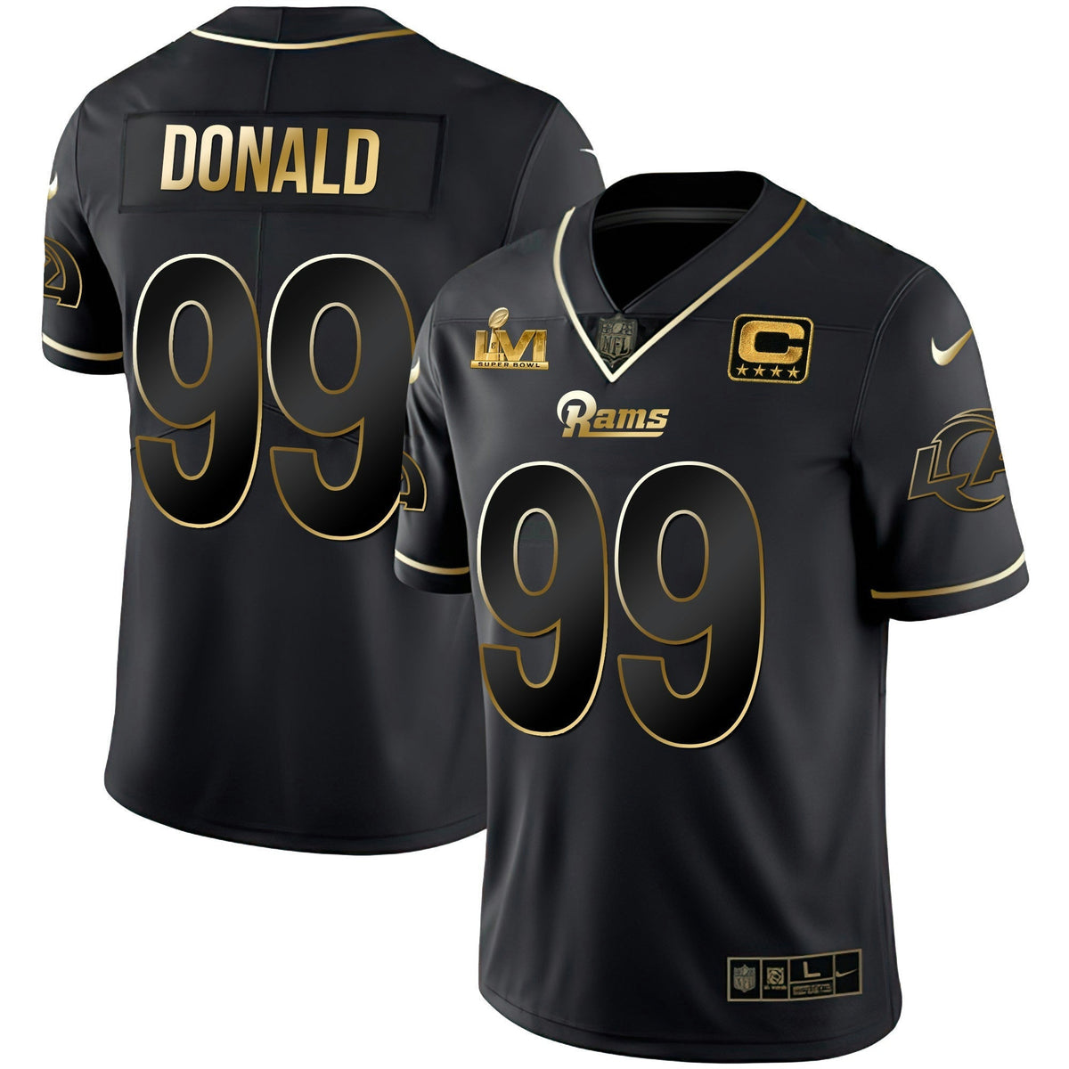 NFL Men’s Los Angeles Super Bowl LVI Black Gold Jersey