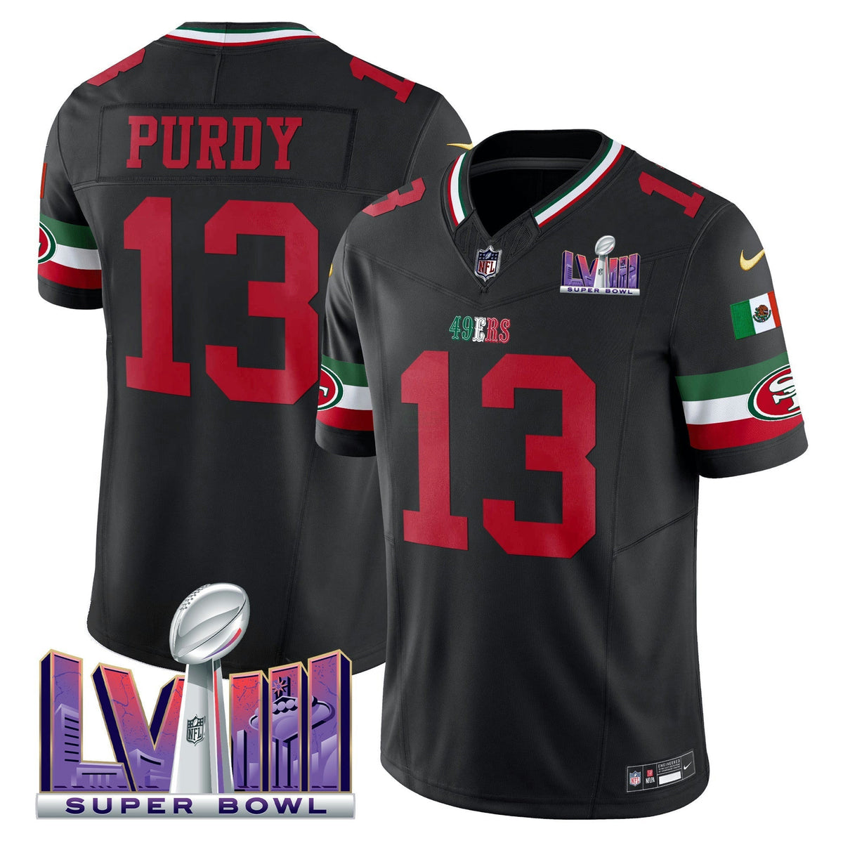NFL Men’s Mexico Super Bowl LVIII Patch Vapor Jersey