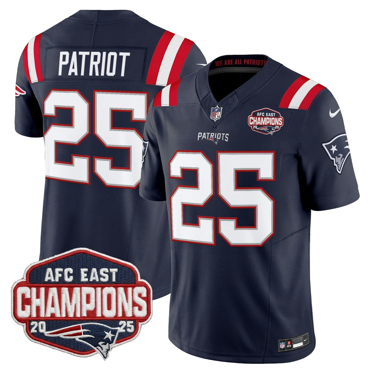NFL Men’s New England 2025 AFC East Division Champions Vapor Limited Jersey