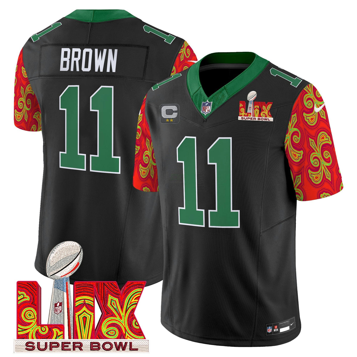 NFL Men’s Philadelphia Kelly Green Super Bowl LIX Style Vapor Limited Jersey