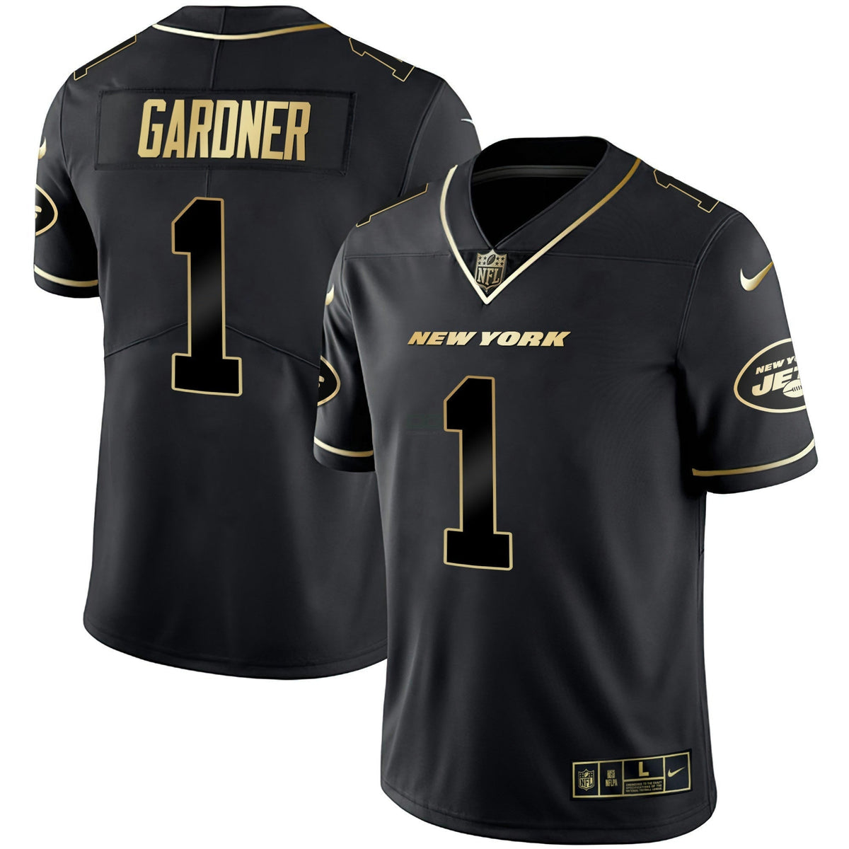 Jersey NFL Men’s Black Gold & White Gold Vapor Limited