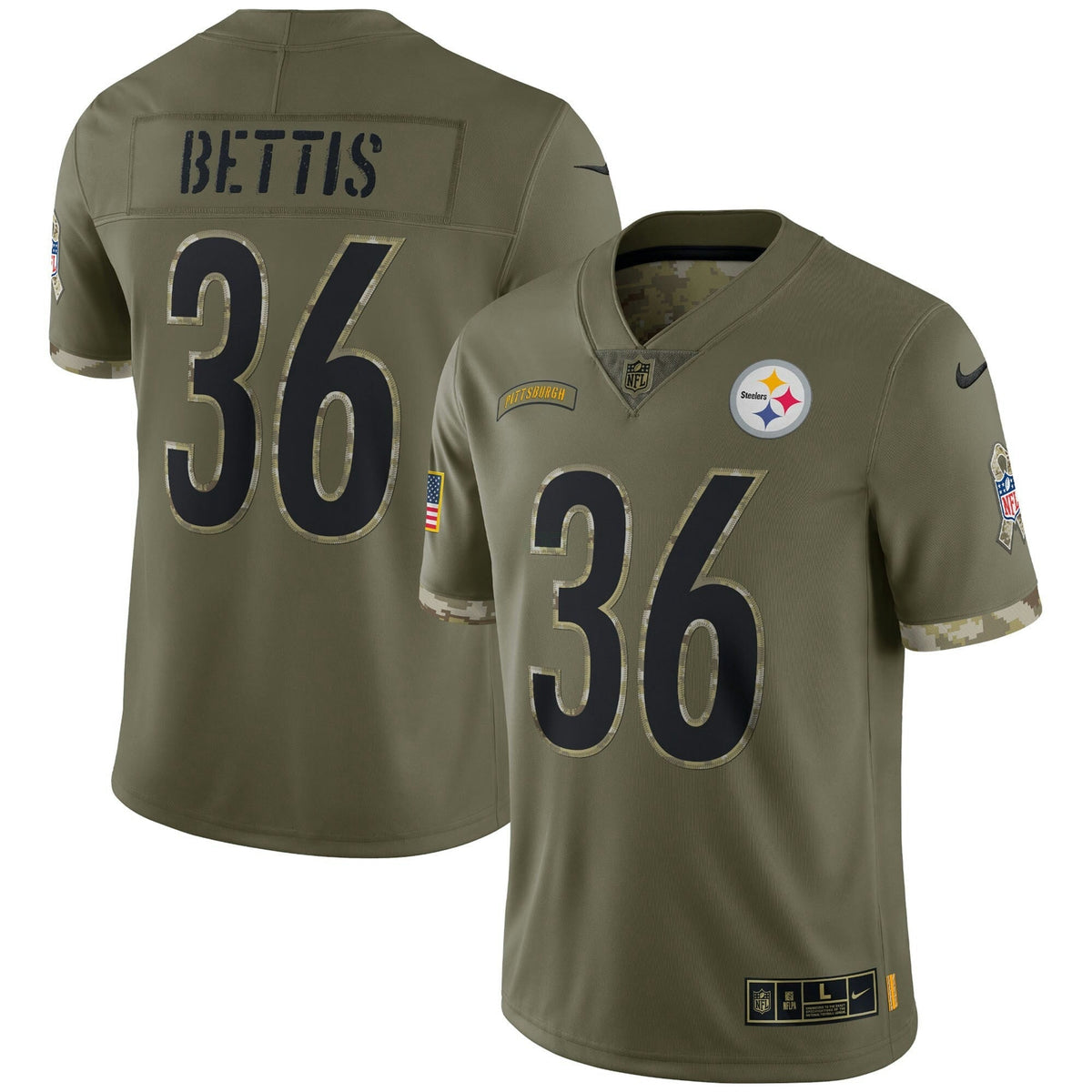 Jersey NFL Pittsburgh Steelers Men’s Salute To Service 2022 Limited – Olive - Salute To Service