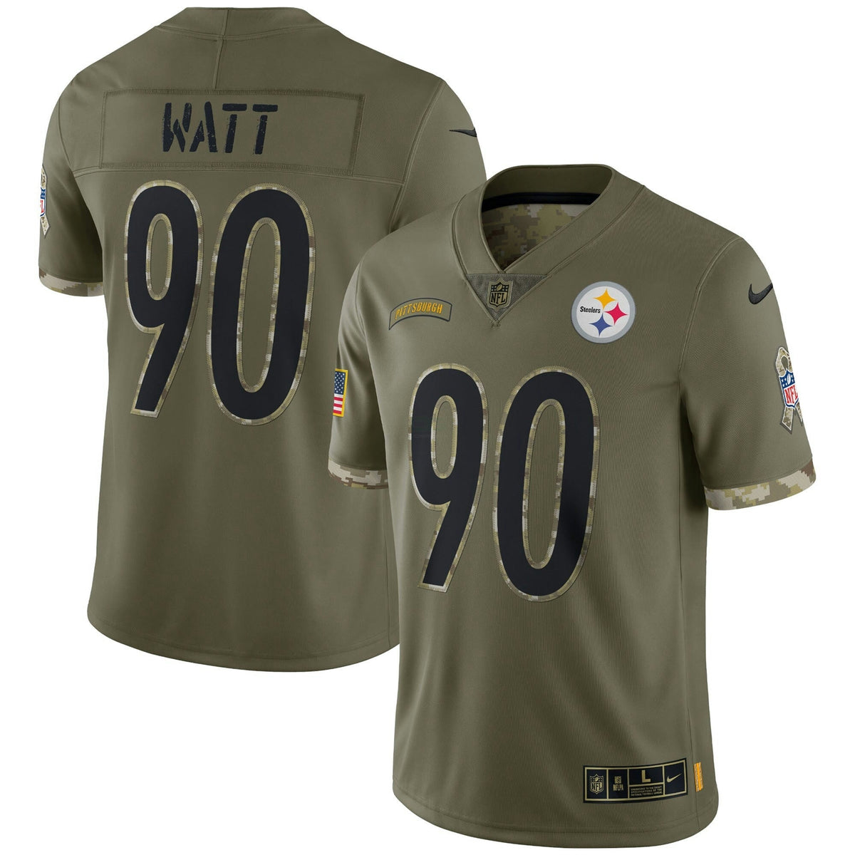 Jersey NFL Pittsburgh Steelers Men’s Salute To Service 2022 Limited – Olive - Salute To Service