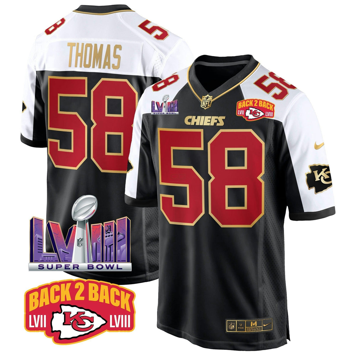 NFL Men’s Super Bowl LVIII & Back 2 Back Patch Game Jersey