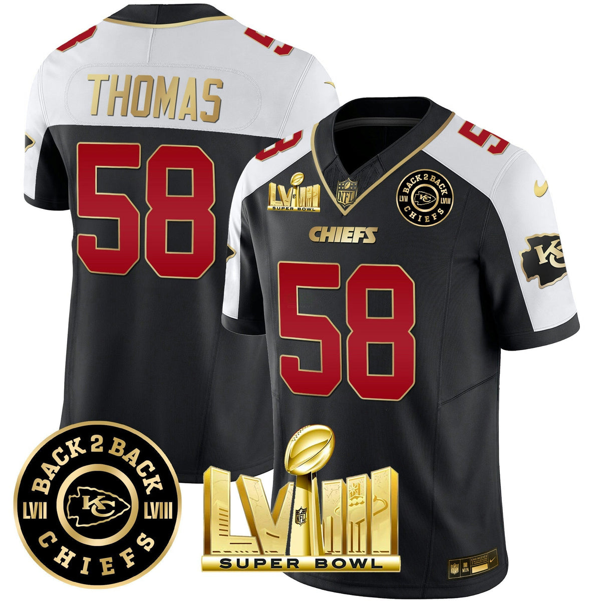 NFL Men’s Super Bowl LVIII & Back 2 Back Patch Vapor Jersey V3
