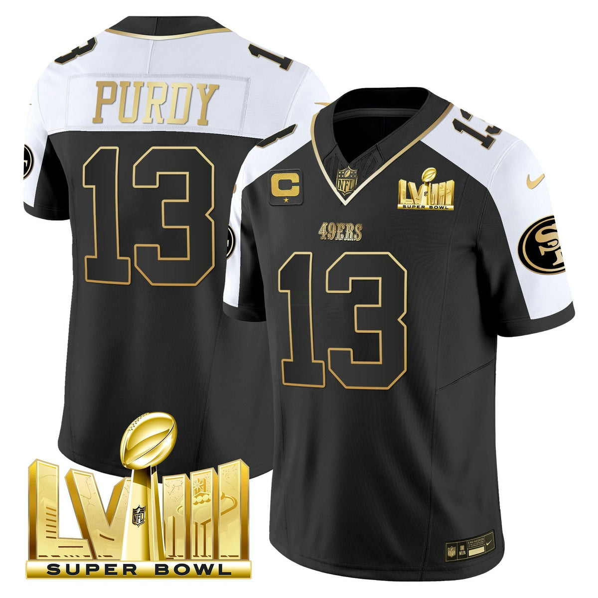NFL Men’s Super Bowl LVIII Gold Patch Vapor Jersey V2