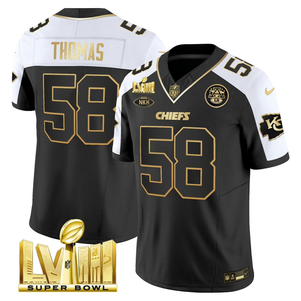 NFL Men’s Super Bowl LVIII Gold Patch Vapor Jersey V3