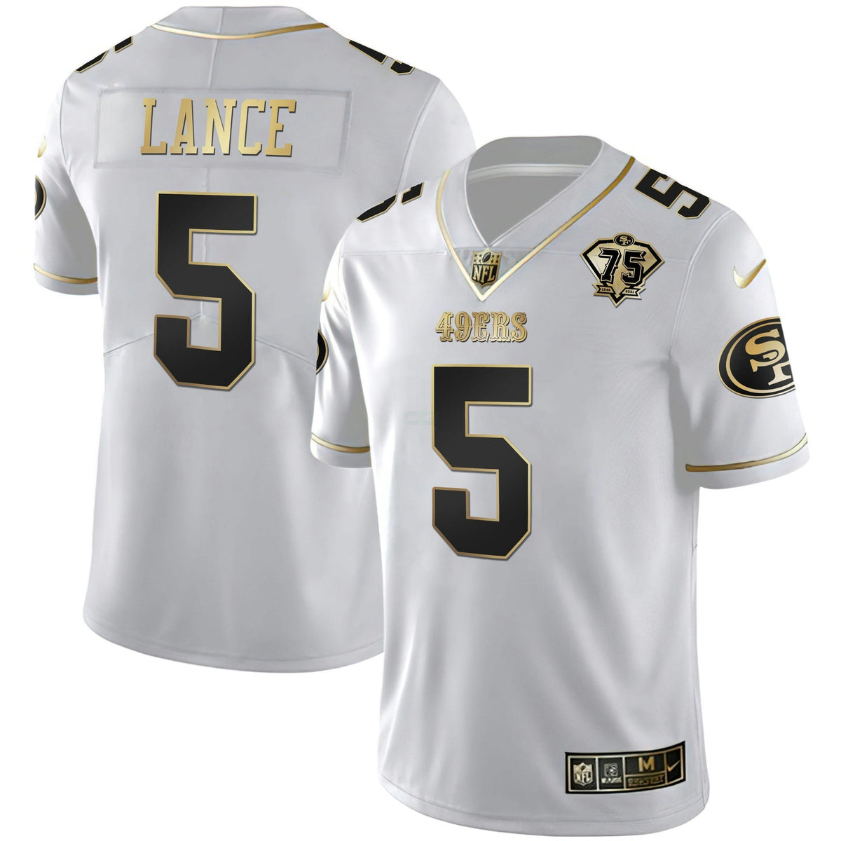 Jersey NFL Men’s Trey Lance 75th Anniversary Patch Gold & Split