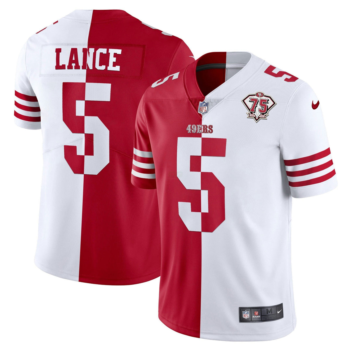 Jersey NFL Men’s Trey Lance 75th Anniversary Patch Gold & Split