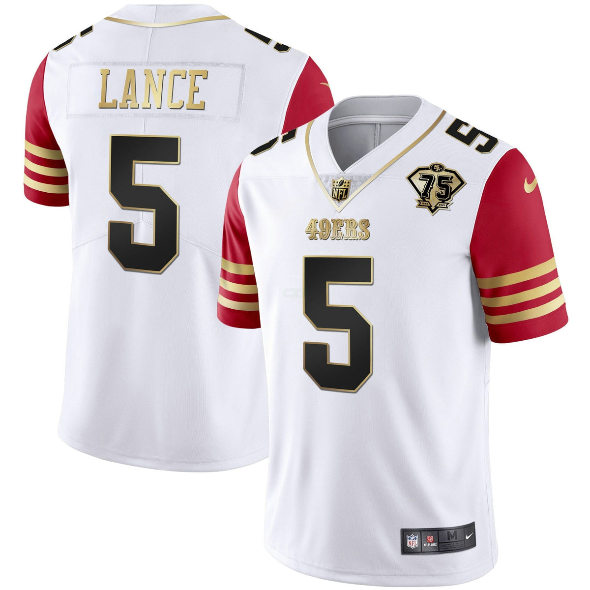 Jersey NFL Men’s Trey Lance 75th Anniversary Patch Gold & Split