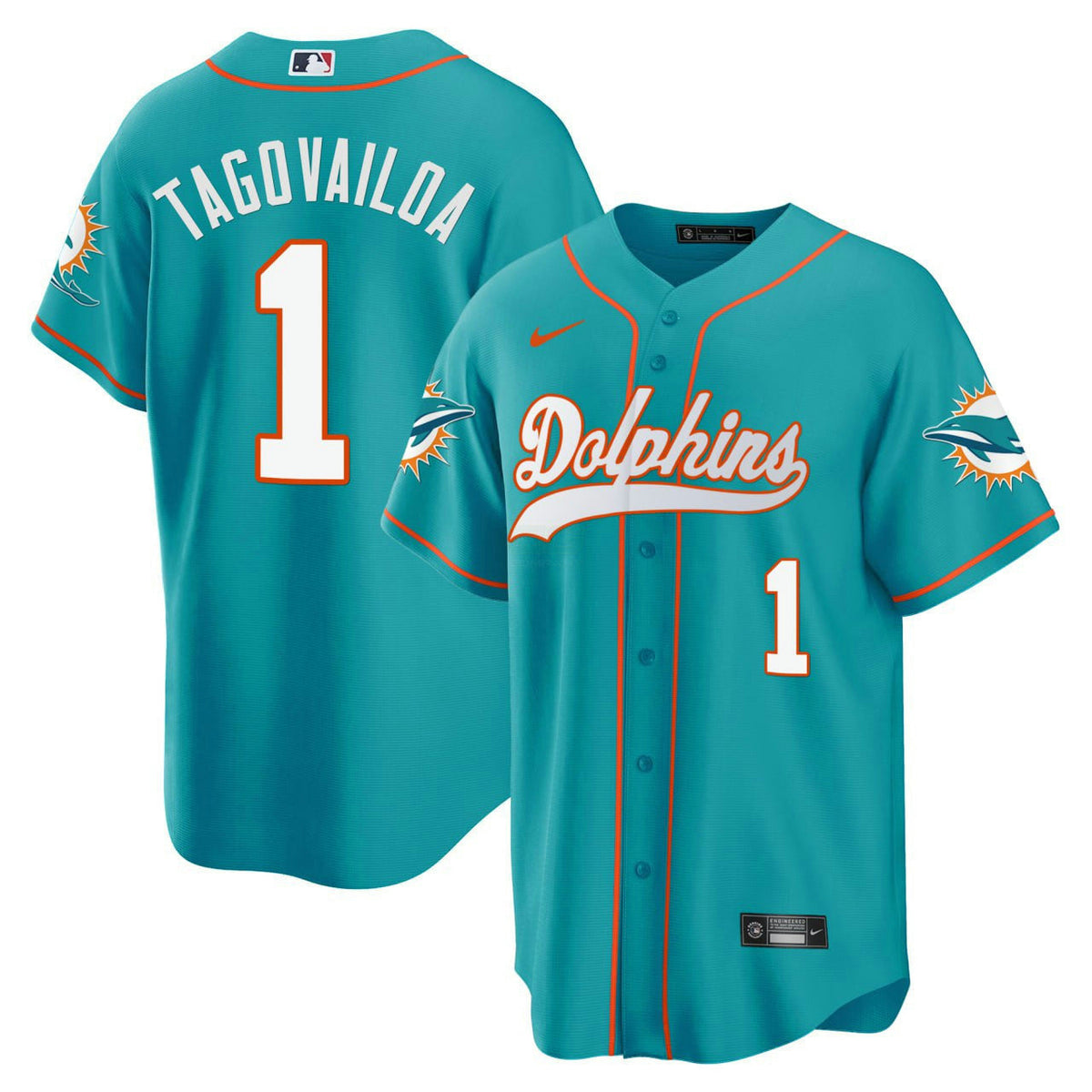 NFL Men’s Tua Tagovailoa Baseball Teal Jersey - Aqua