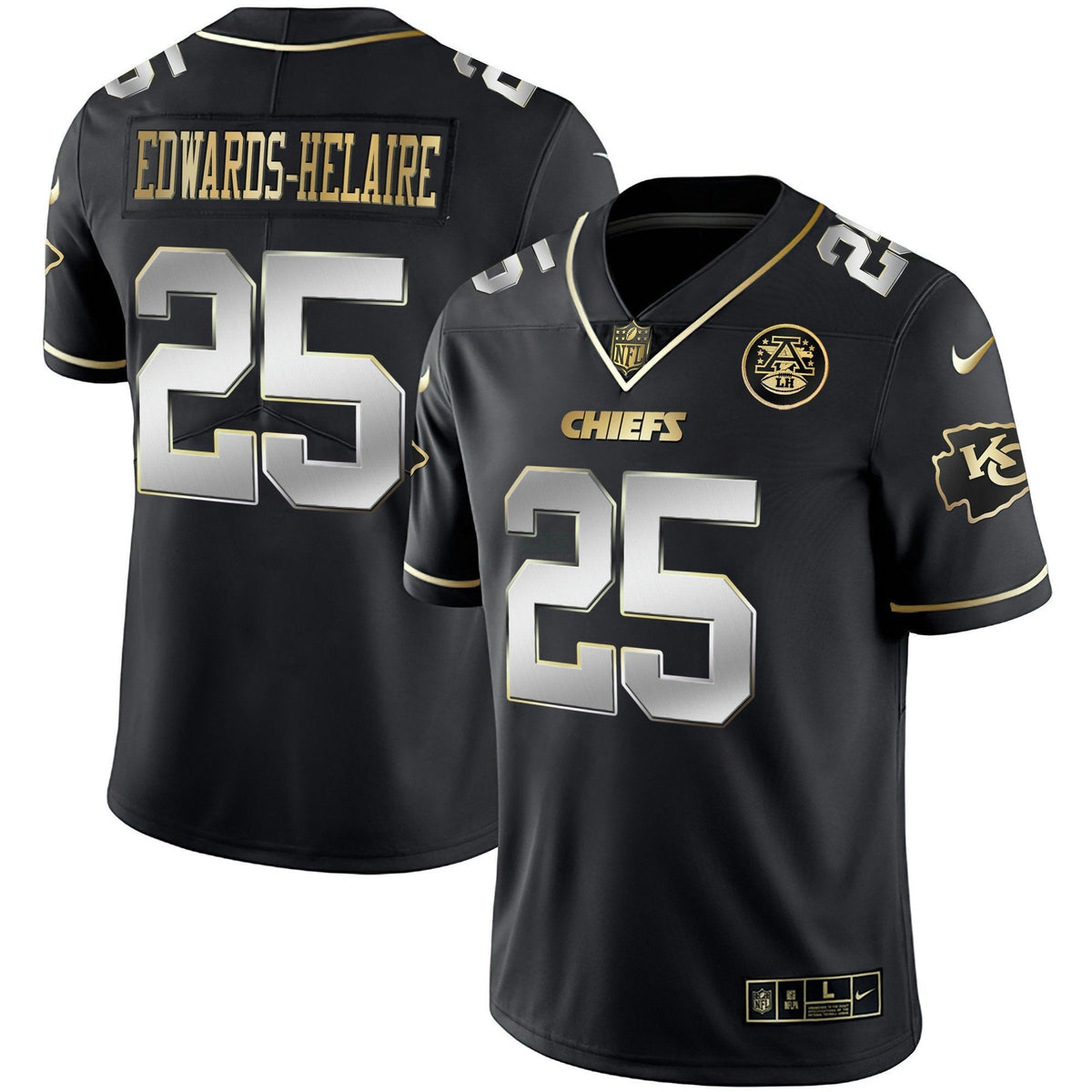 Jersey NFL Men’s Vapor Black Red Gold Limited