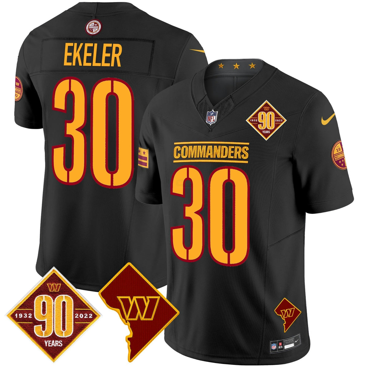 NFL Men’s Washington 90th Anniversary & Home Patch Vapor Limited Jersey
