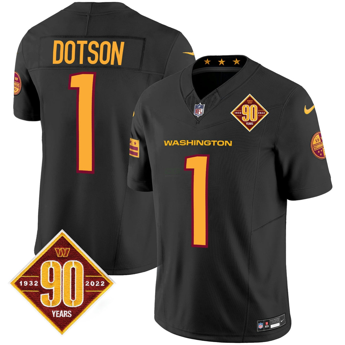 NFL Men’s Washington 90th Anniversary Patch Vapor Jersey V3