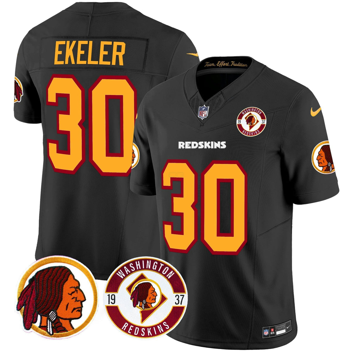 NFL Washington Commanders Men’s Washington Redskins 2024 Vapor Limited Jersey – Est. 1937 Patch