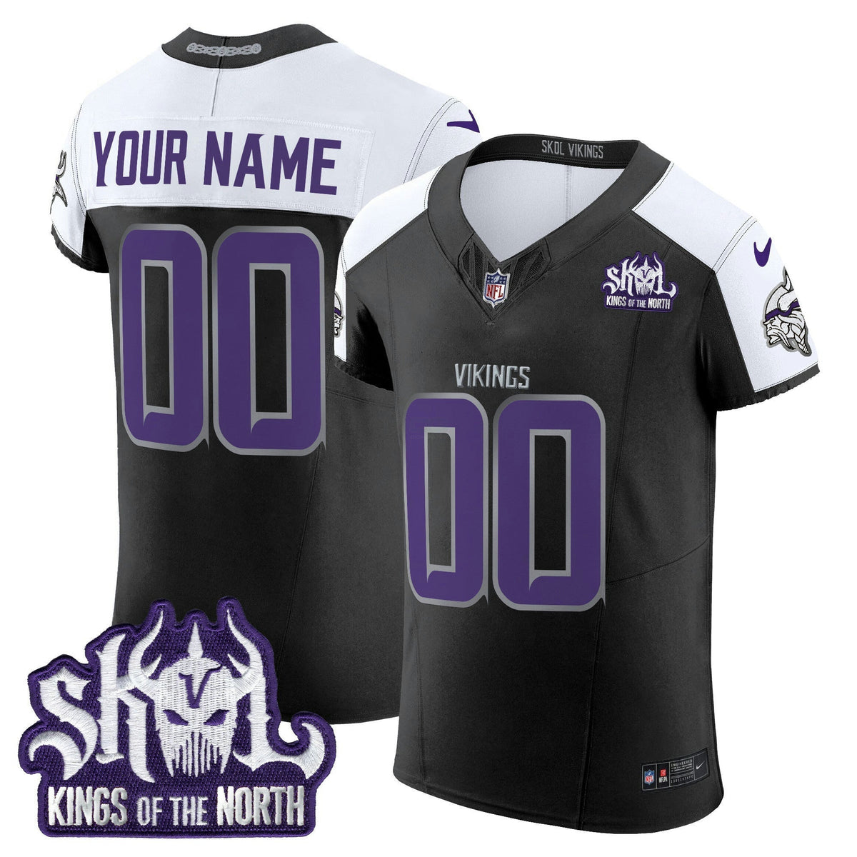 NFL Minnesota 2024 Winter Warrior Skol Patch Vapor Elite Jersey