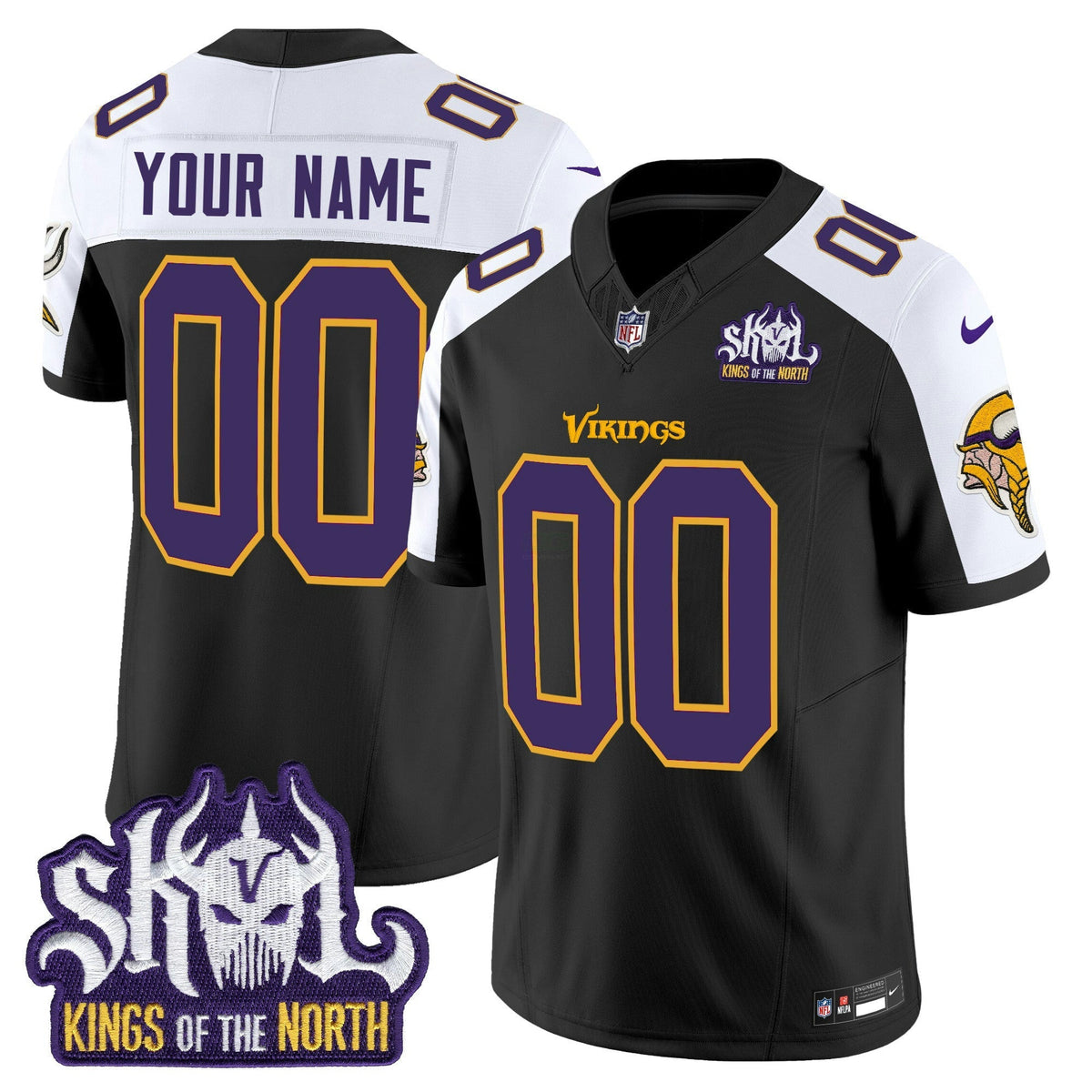 NFL Minnesota King Of The North Patch Throwback Vapor Limited Jersey