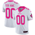 NFL New Orleans Custom White Pink Jersey - White Pink