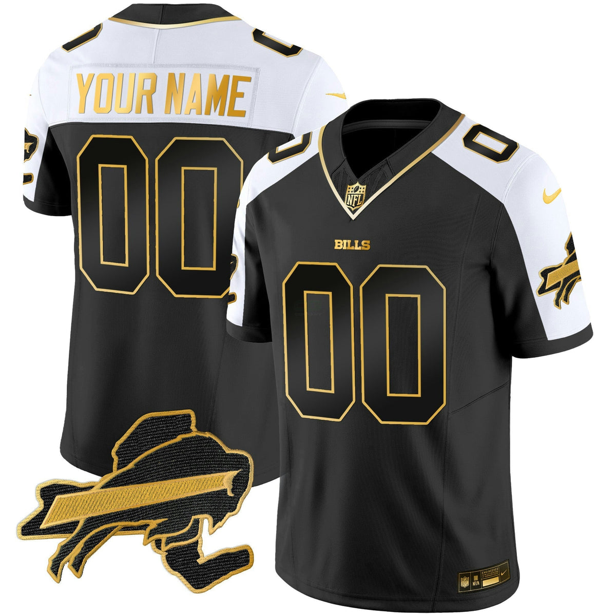 NFL New York Patch Gold Vapor Limited Jersey