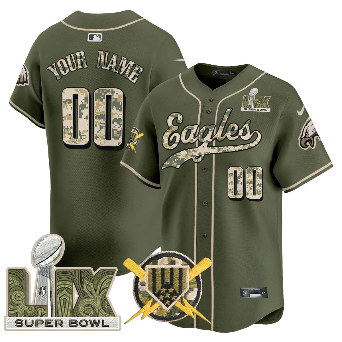 NFL Philadelphia Armed Forces Day Super Bowl LIX Vapor Jersey - Custom