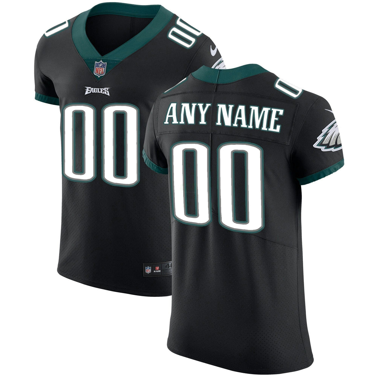 NFL Philadelphia Custom Vapor Elite Black Jersey - Black