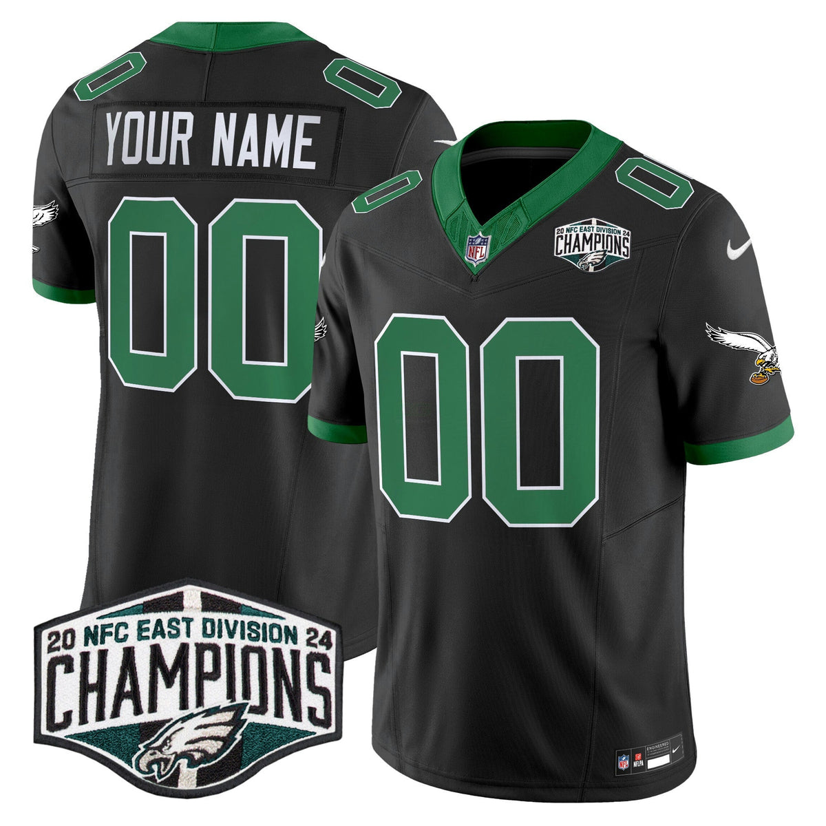 NFL Philadelphia Kelly Green 2024 NFC East Division Champions Vapor Limited Jersey V2