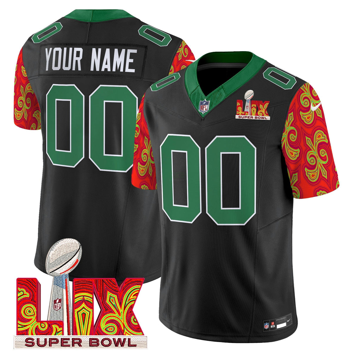 NFL Philadelphia Kelly Green Super Bowl LIX Style Vapor Limited Jersey