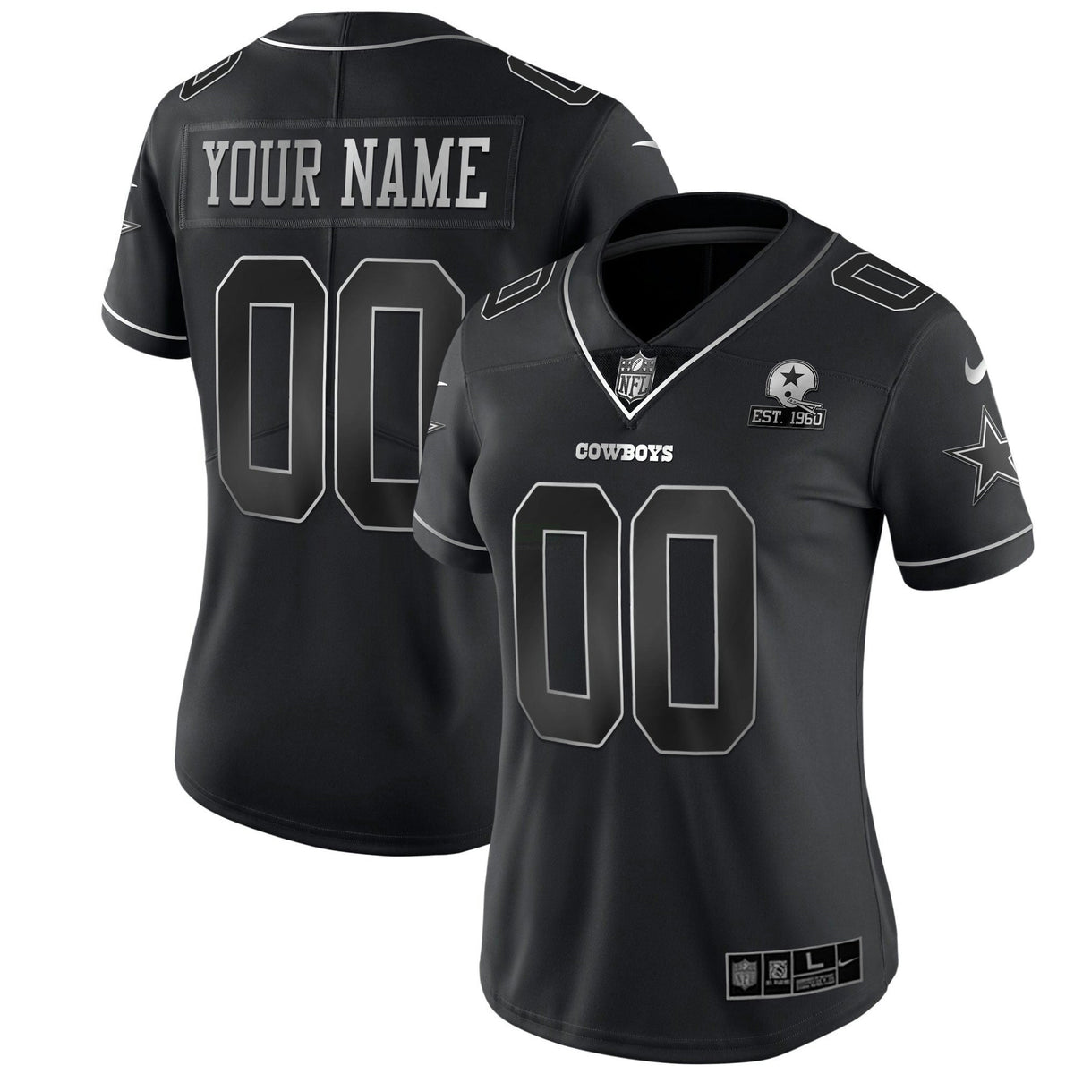 Jersey NFL Black Gold & Black Silver Custom Name and Number – Stitched