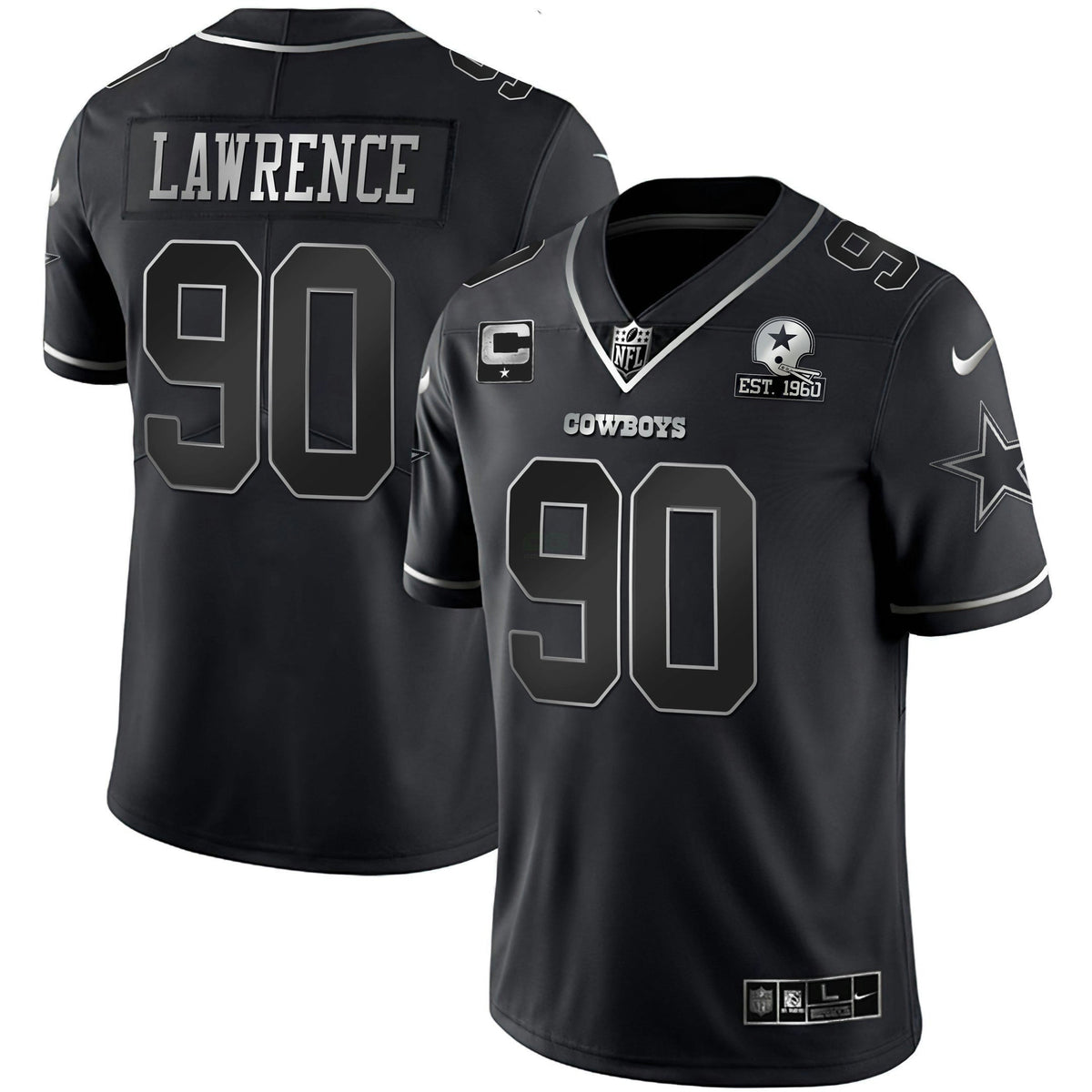 Jersey NFL Black Silver Vapor Limited Est 1960 Patch