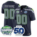 NFL Seattle 2025 NFC West Division Champions & 50th Anniversary Patch Vapor Limited Jersey