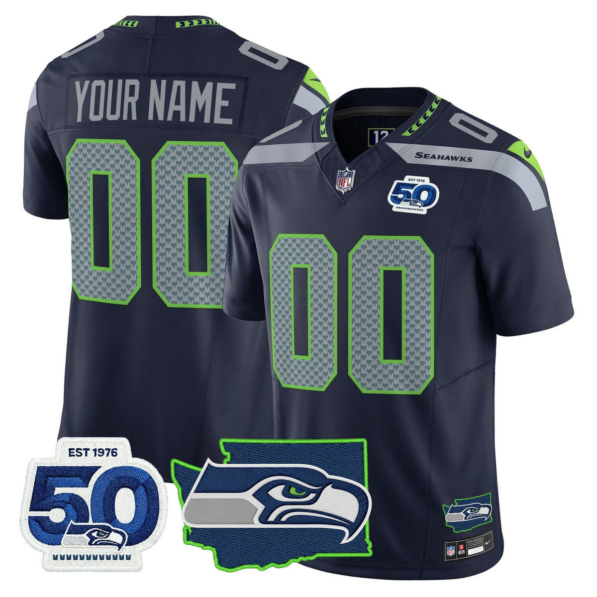 NFL Seattle 50th Anniversary Patch Vapor Limited Jersey