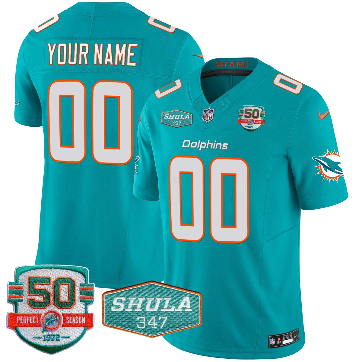 NFL Shula 347 Patch Vapor Limited Jersey V2