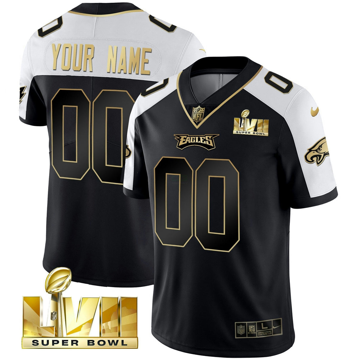 NFL Super Bowl Gold Custom Vapor Jersey