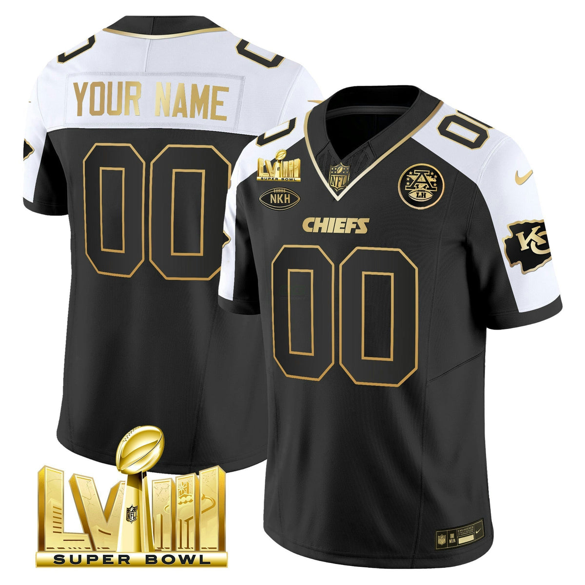 NFL Super Bowl LVIII Gold Patch Vapor Jersey V3