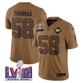 NFL Kansas City Chiefs Super Bowl LVIII Patch Salute To Service Marrom Limited Jersey