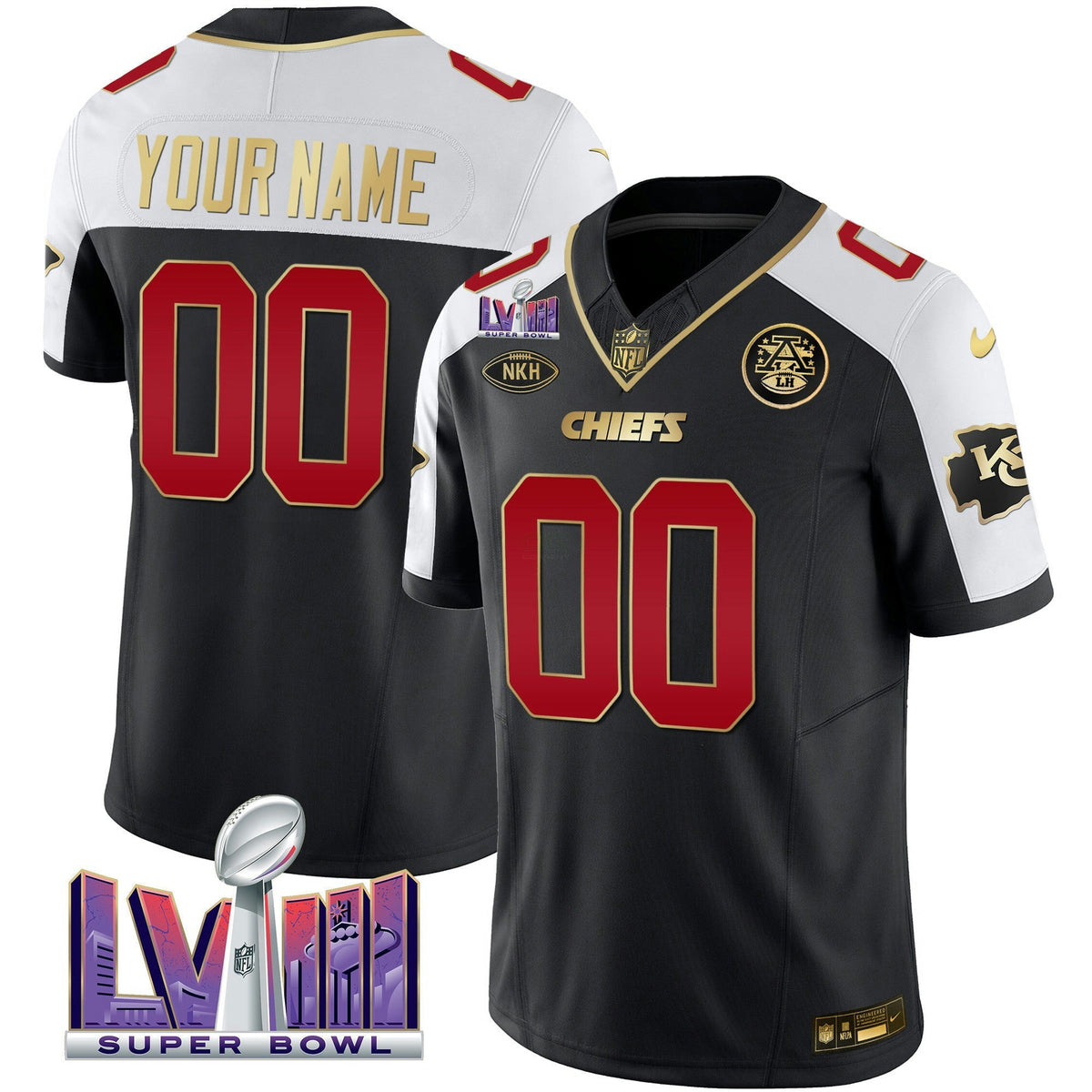 NFL Kansas City Chiefs Super Bowl LVIII Patch Vapor Jersey V2