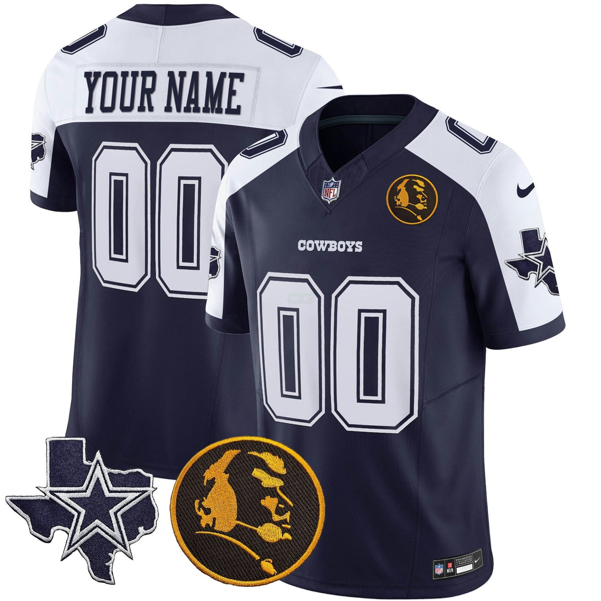 NFL Texas & John Madden Patch Vapor Limited Jersey