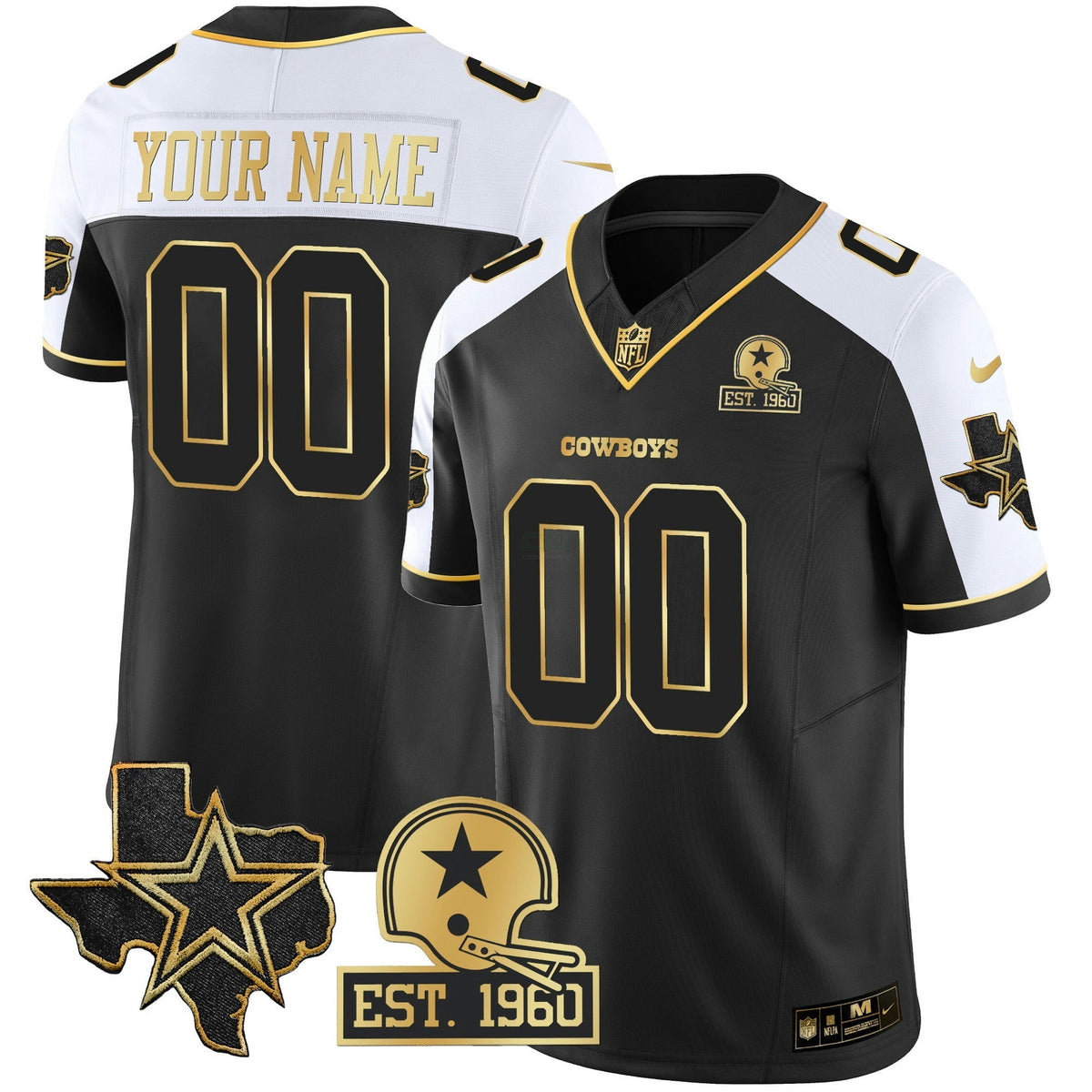 NFL Texas Patch Gold Vapor Jersey
