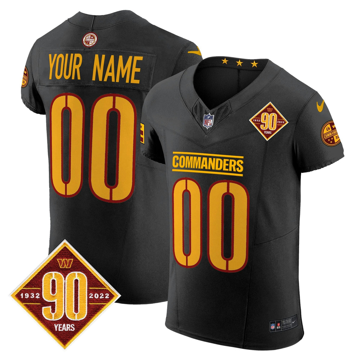 NFL Washington 90th Anniversary Patch Vapor Elite Jersey