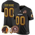 NFL Washington Commanders Washington Redskins 75th Patch Throwback Vapor Limited Jersey V2