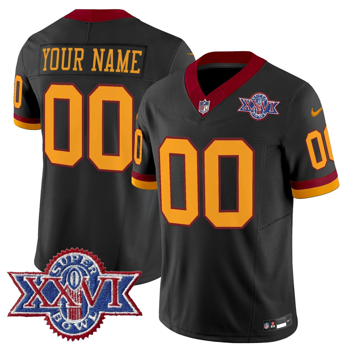 NFL Washington Commanders Washington Redskins Throwback 1992 Super Bowl XXVI Patch Vapor Limited Jersey