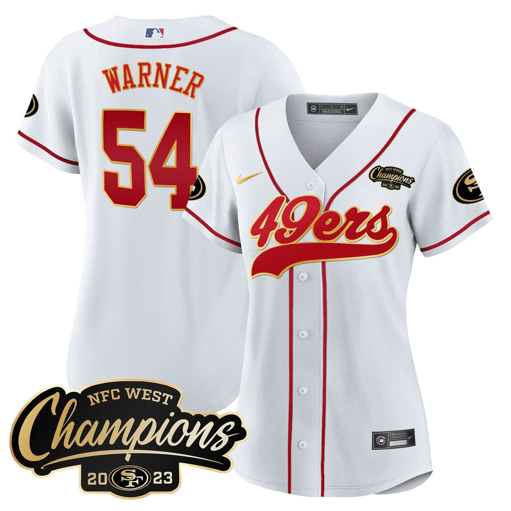 NFL Women’s 2023 NFC West Champions Baseball Gold Trim Jersey