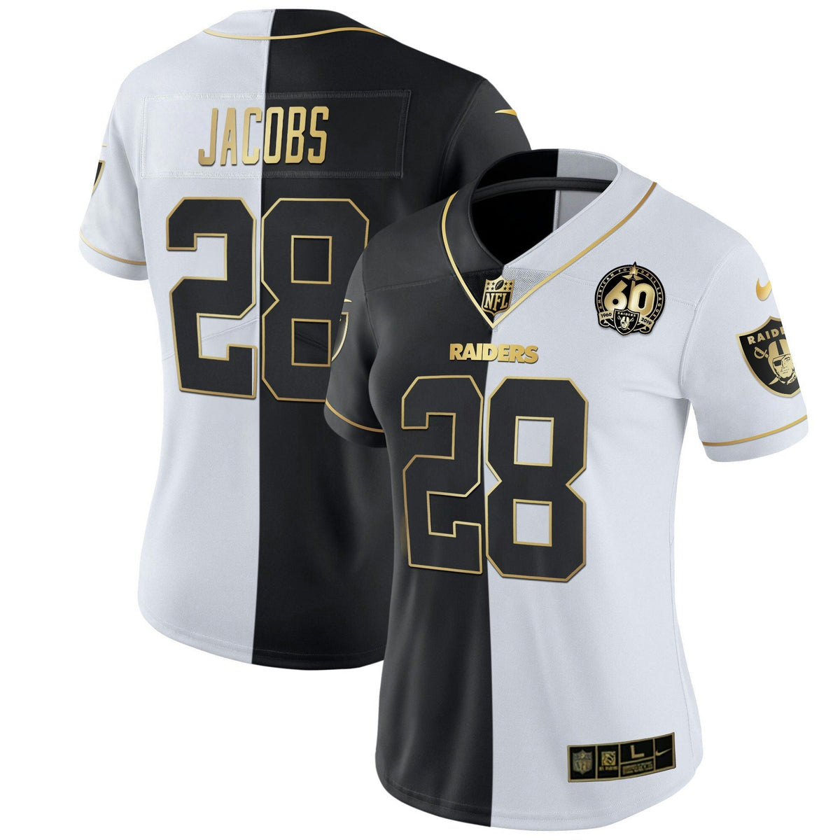 Jersey NFL Women’s 60th Season Patch Gold & Split
